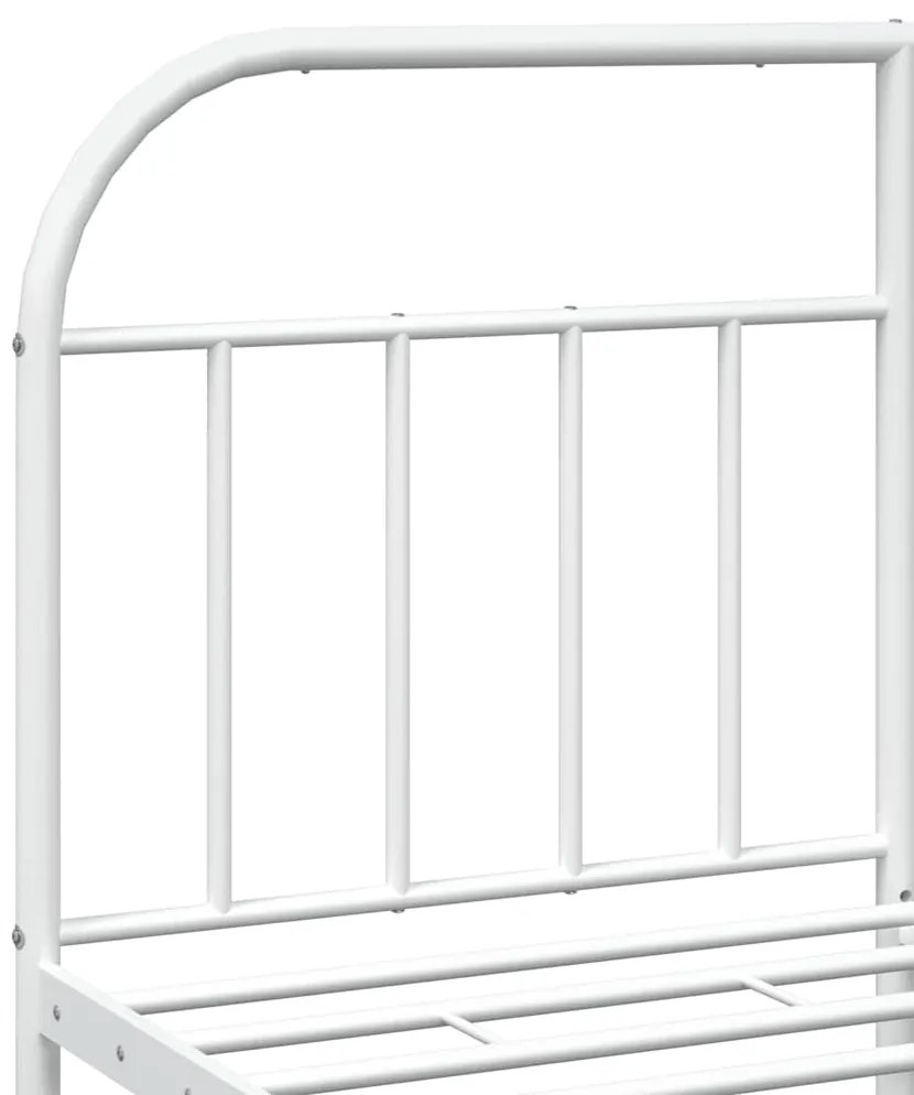 Estrutura de cama com cabeceira e pés 135x190 cm metal branco