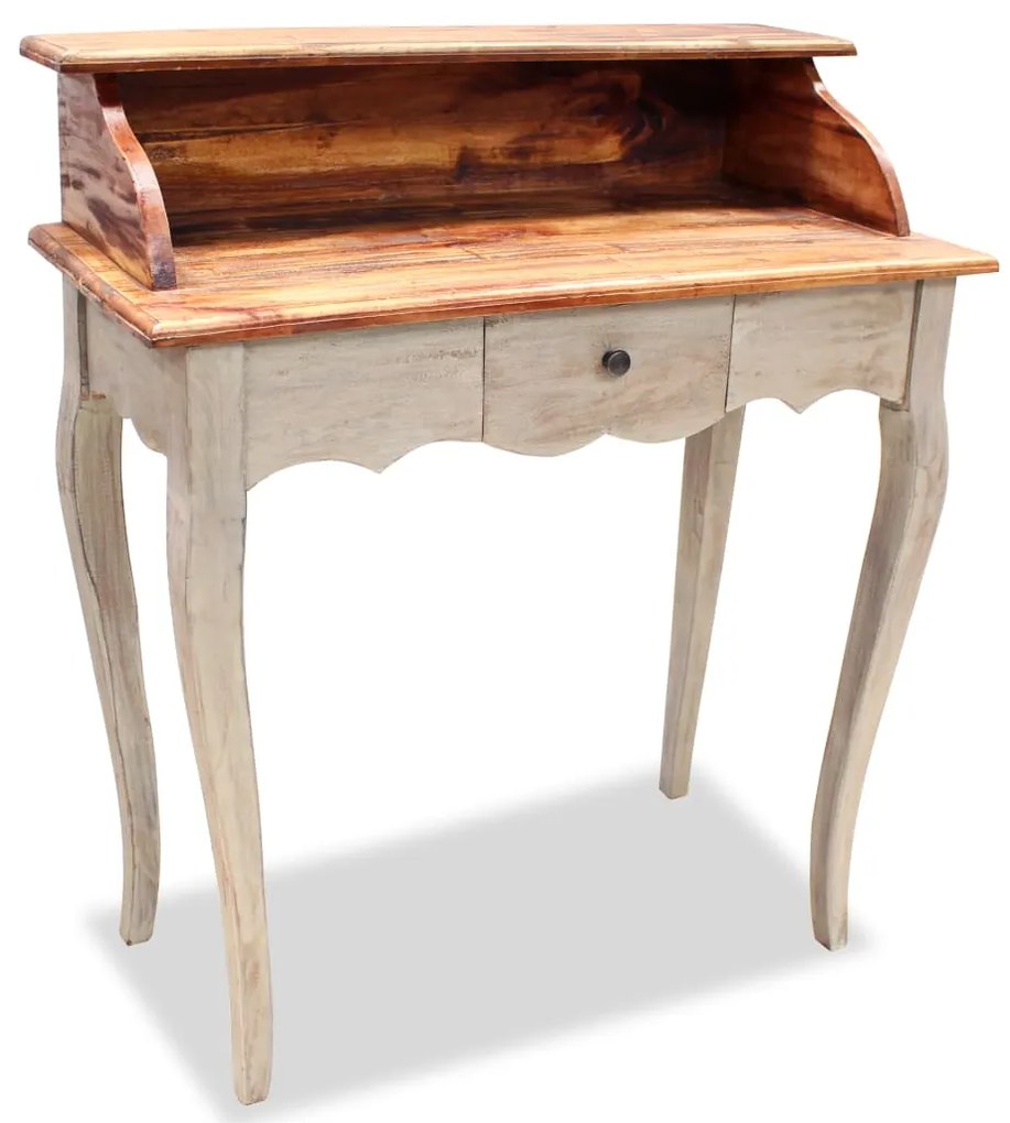 vidaXL Secretária madeira de mogno maciça 80x40x92 cm