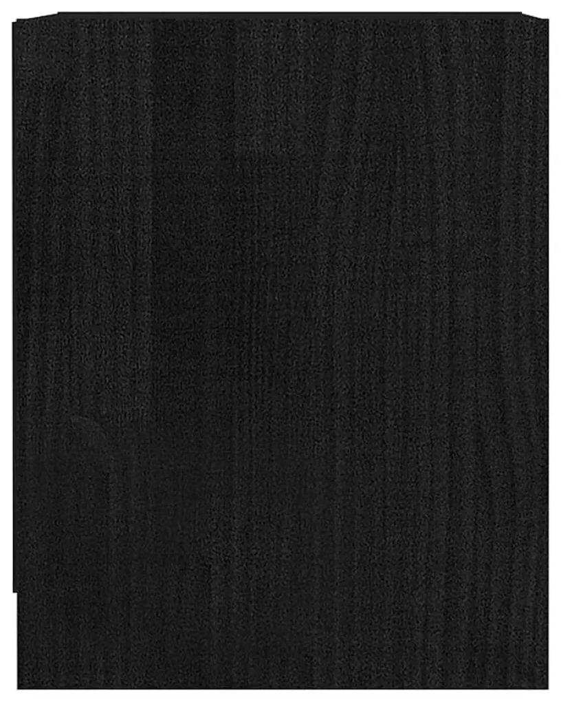 Mesa de cabeceira 35,5x33,5x41,5 cm pinho maciço preto