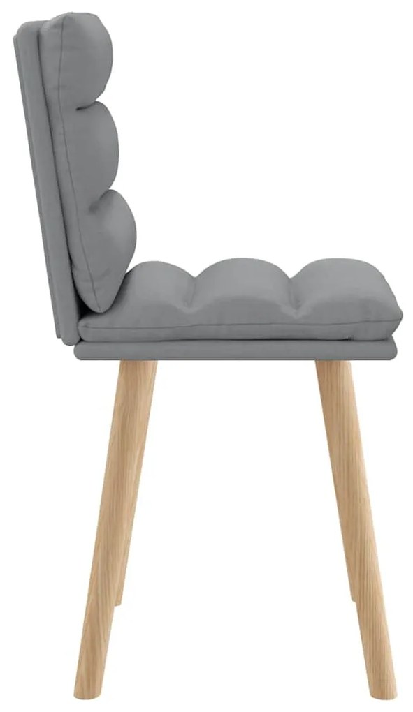 Cadeiras de jantar 2 pcs tecido cinzento-claro