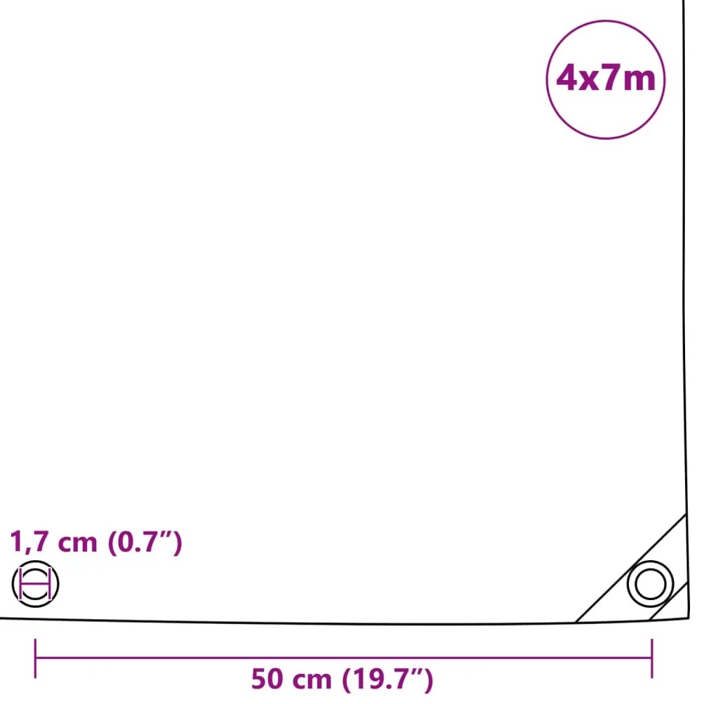 Lona 650 g/m² 4x7 m verde
