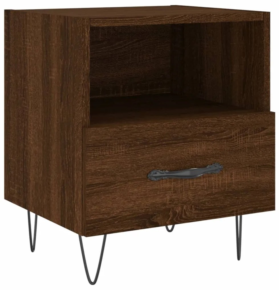 Mesa de cabeceira 2 pcs derivados de madeira carvalho castanho
