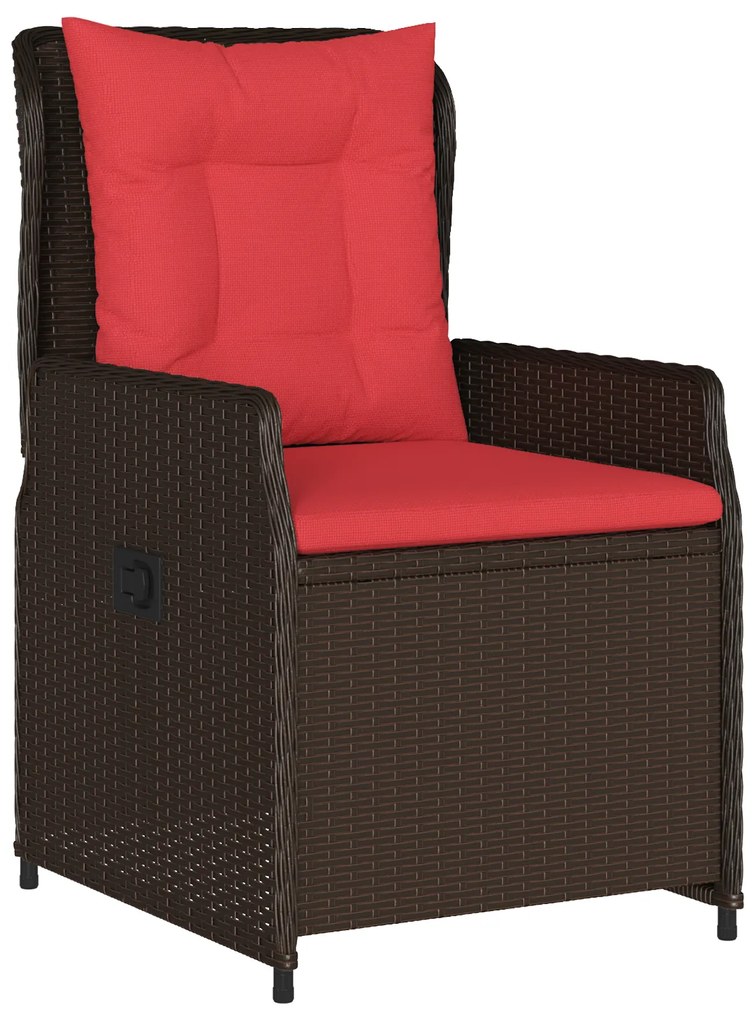 Conjunto de Jantar de Jardim 7 Peças Castanho Vime Poly