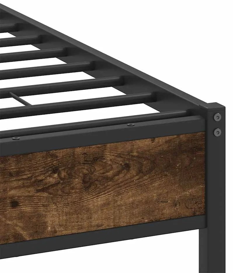 Estrutura de cama s/ colchão derivados madeira carvalho fumado