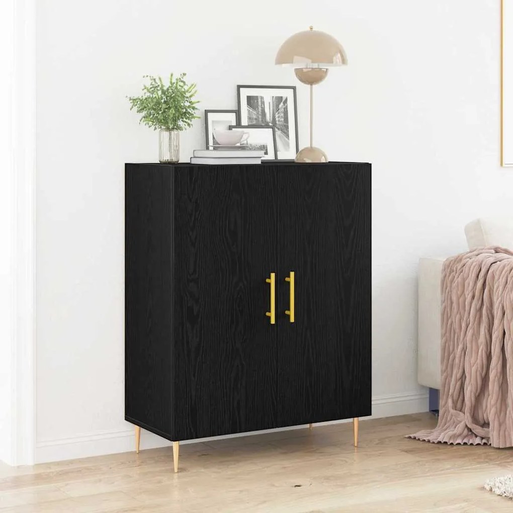 Buffet vidaXL Preto Carvalho 69,5x34x90 cm Madeira Semimanufaturada