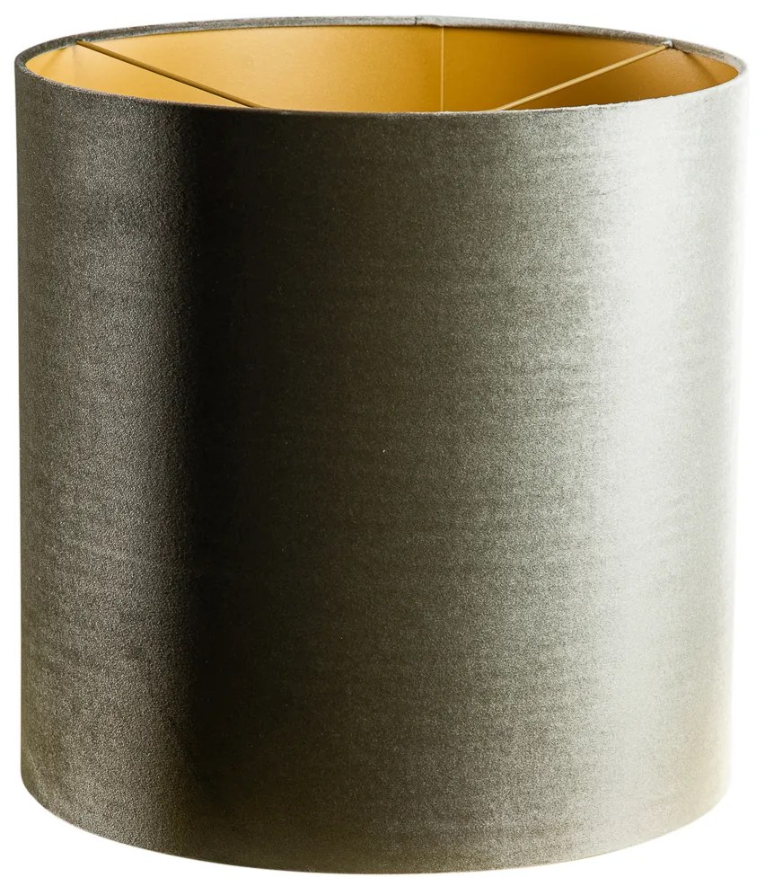 Abajur de Veludo Verde com Interior Dourado 40/40/40