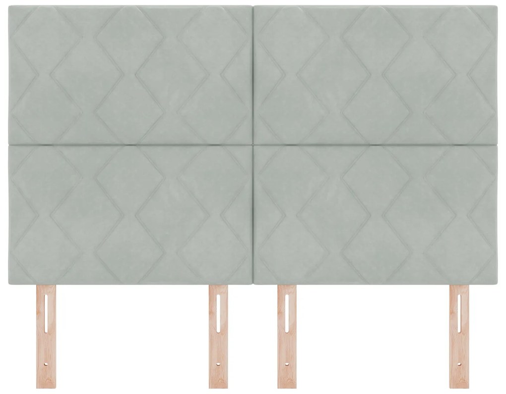 Cabeceira Design de Blocos de Diamante Cinza Claro 160 cm Veludo