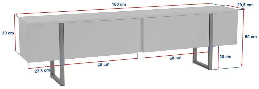 Móvel de TV "Serenity" - 180x50x29,5 cm - Design Moderno - Travertino