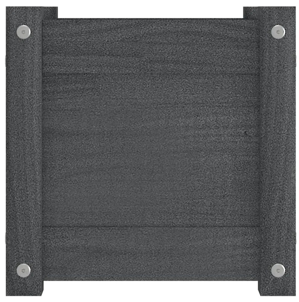 Vaso/floreira de jardim 31x31x31 cm pinho maciço cinzento