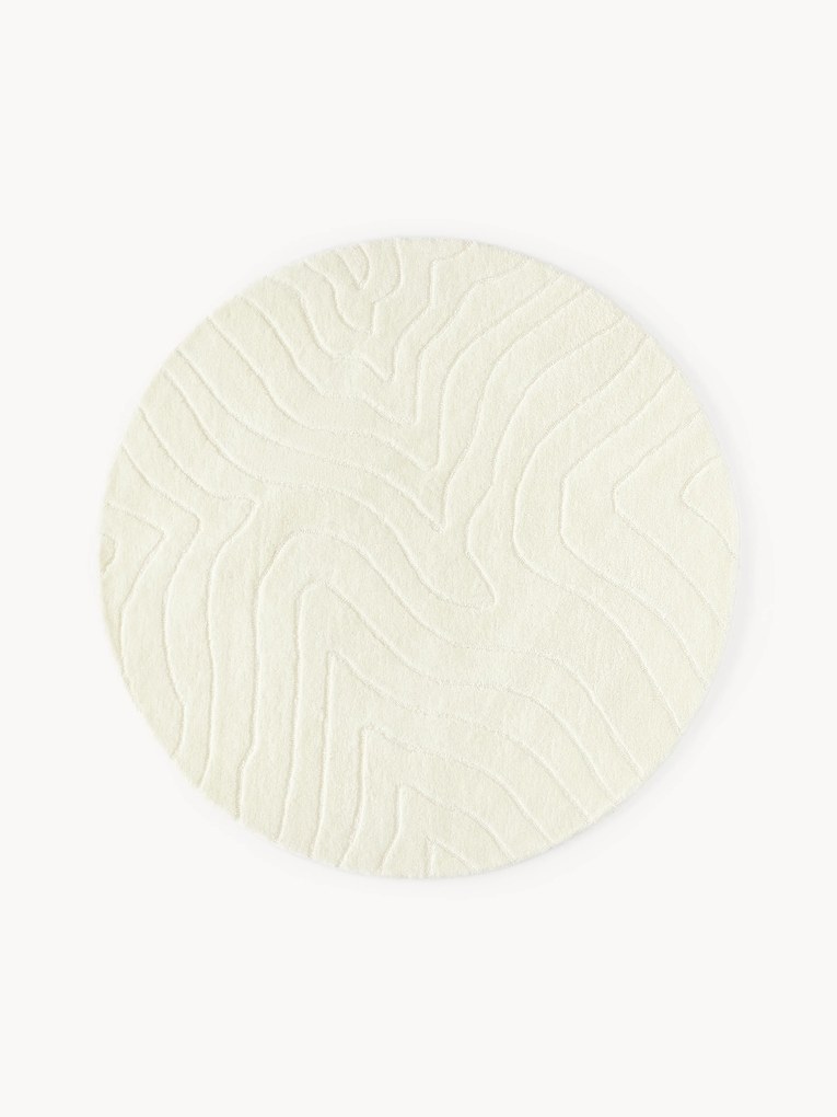 Tapete redondo em lã artesanal Aaron