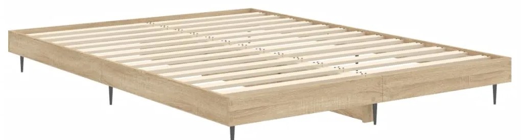Estrutura de cama 135x190 cm derivados madeira carvalho sonoma