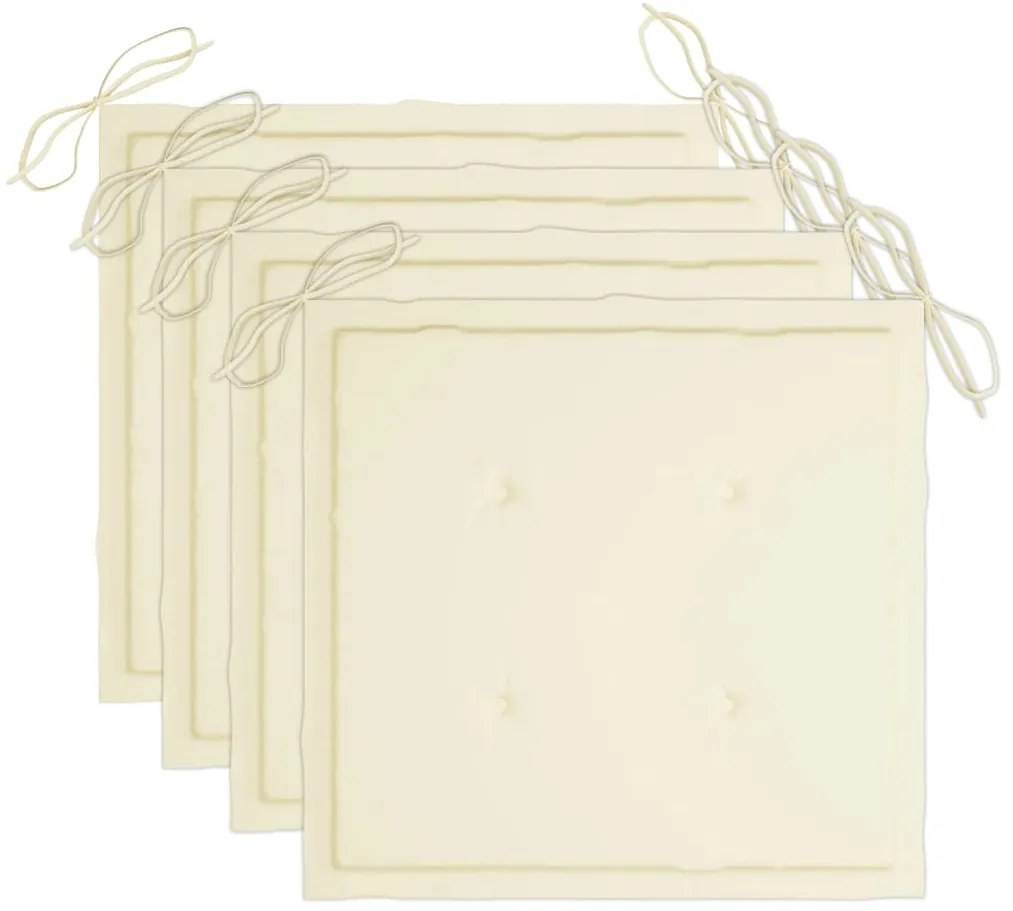 Cadeiras de jantar p/ jardim 3 pcs c/ almofadões acácia maciça