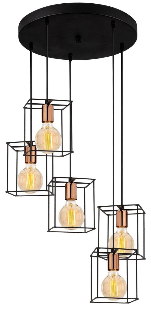 Candeeiro Chandelier Selimiye – Preto – 45cm x 110cm