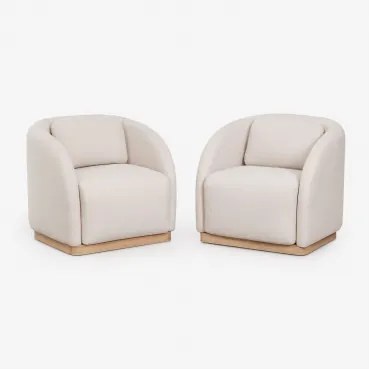 Pack De 2 Poltronas Em Madeira De Acácia Verona Marrom Acácia Claro - Sklum