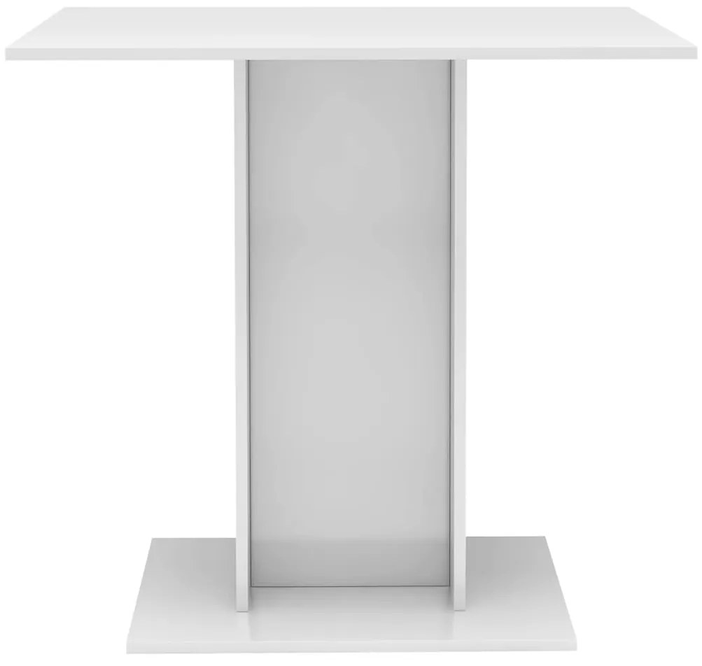 Mesa de jantar 80x80x75 cm contraplacado branco brilhante