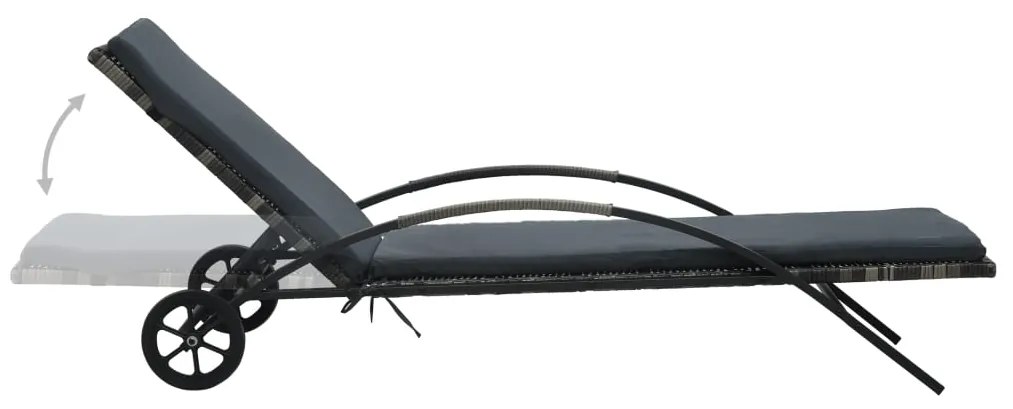Espreguiçadeiras com mesa vime PE antracite