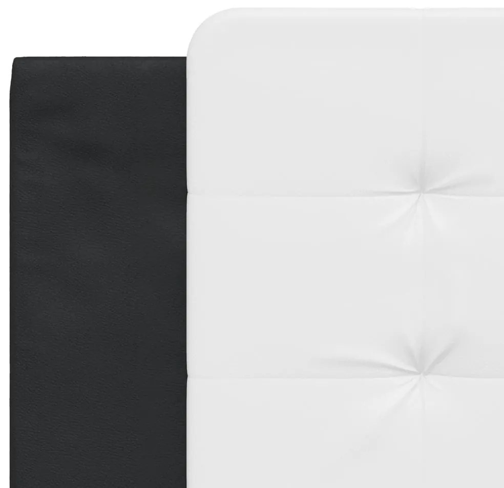 Cama com colchão 180x200 cm couro artificial preto e branco