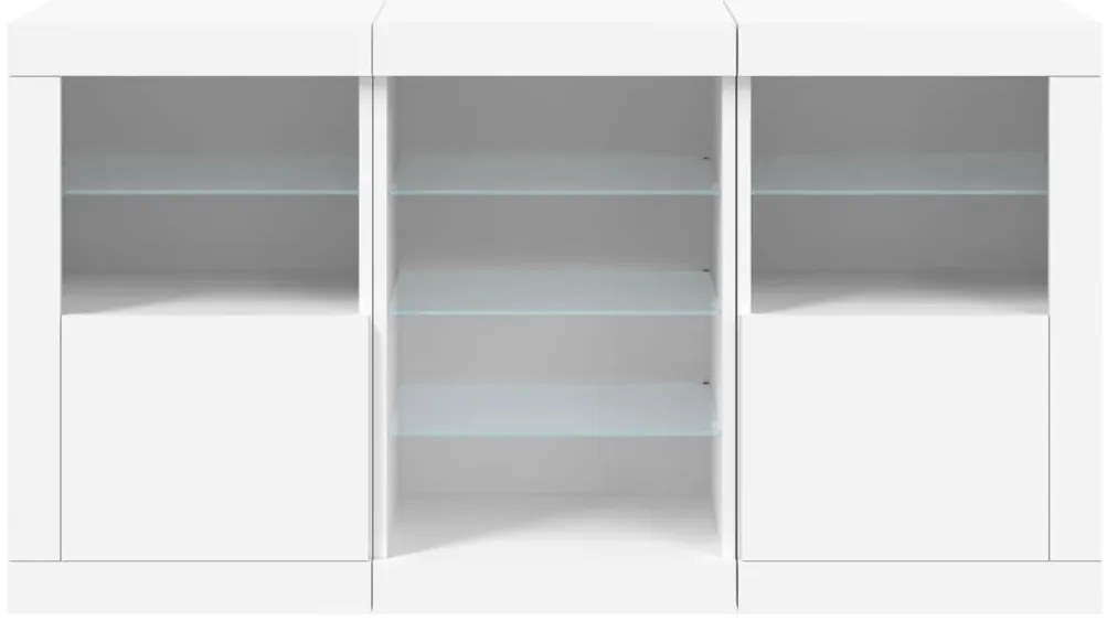 Aparador com luzes LED 123x37x67 cm branco