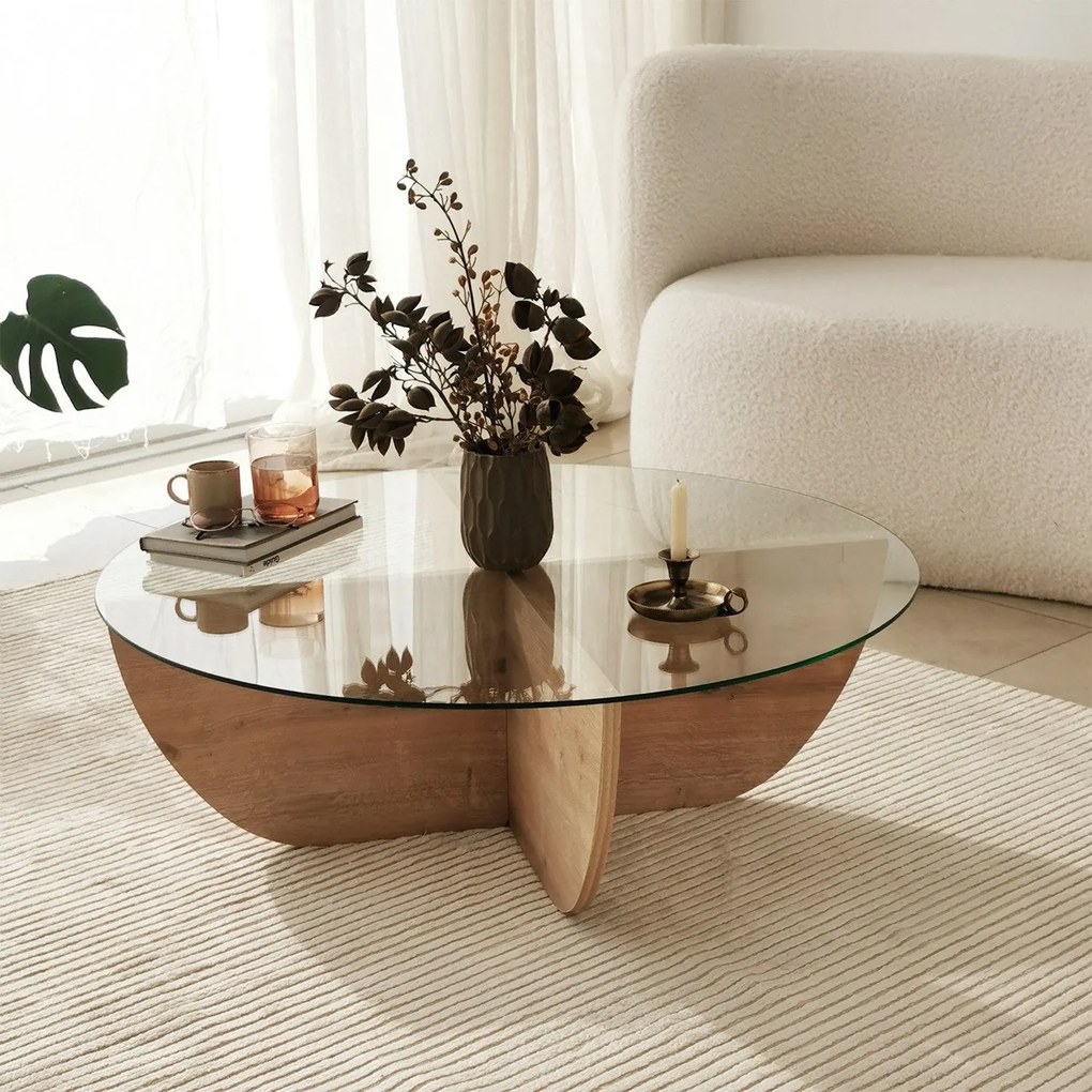 Mesa de Café Lily - Carvalho Safira - 90x30x90 cm