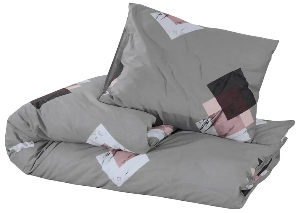 Conjunto de capa de edredão 240x220 cm algodão cinza