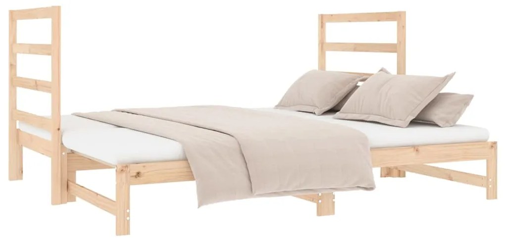 Estrutura sofá-cama de puxar 2x(90x190) cm pinho maciço