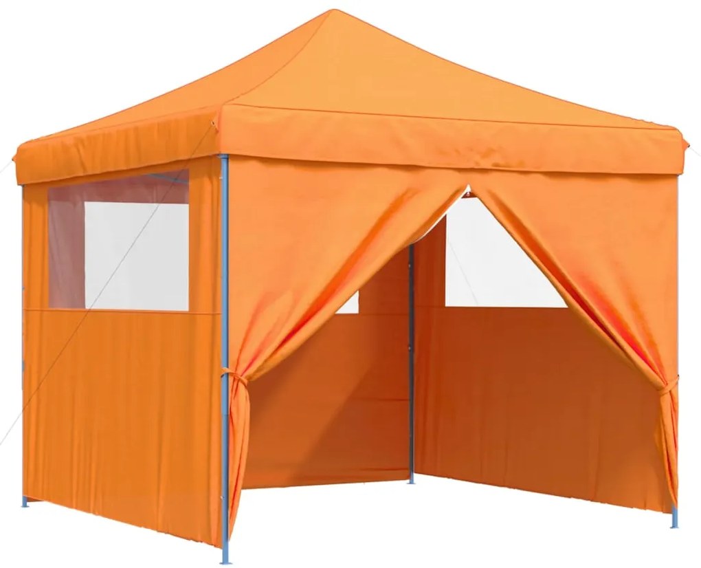 Tenda para festas pop-up dobrável c/ 4 paredes laterais laranja