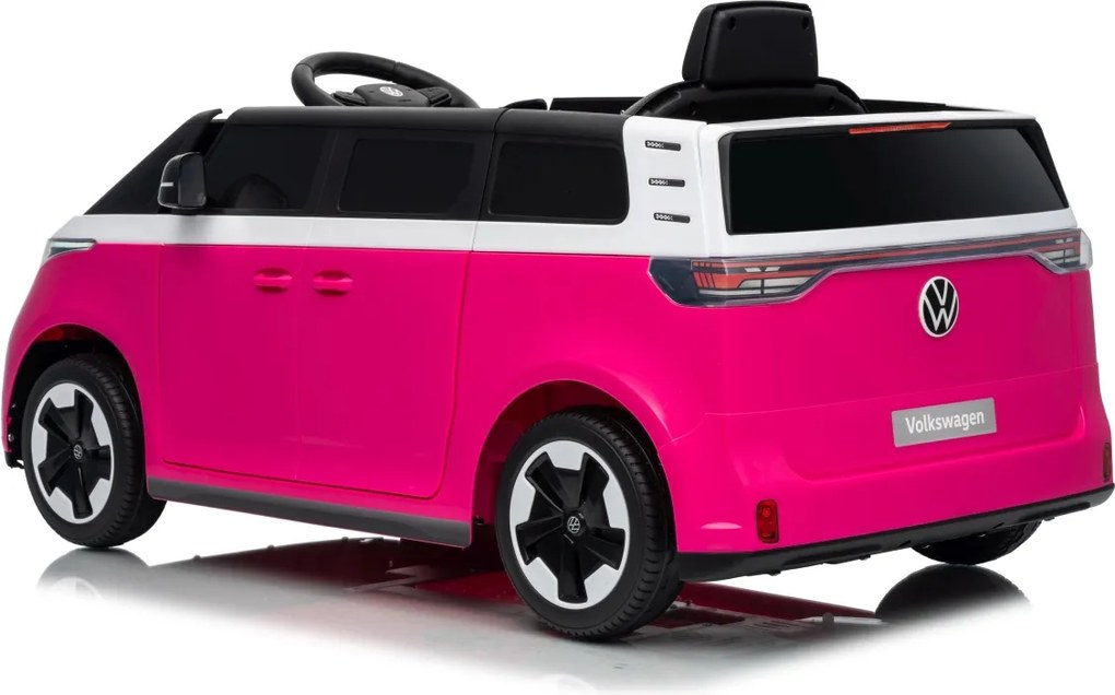 Carro elétrico para Crianças 12V Volkswagen ID BUZZ, Rodas Espuma EVA, assento couro ecológico Rosa