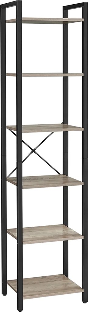 Estante de livros 40 x 30 x 187,5 cm Greige e Preto