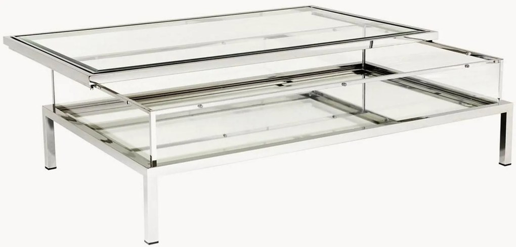 Mesa de centro com prateleira espelhada Harvey