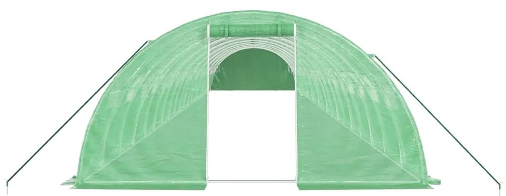 Estufa com estrutura de aço 80 m² 20x4x2 m verde