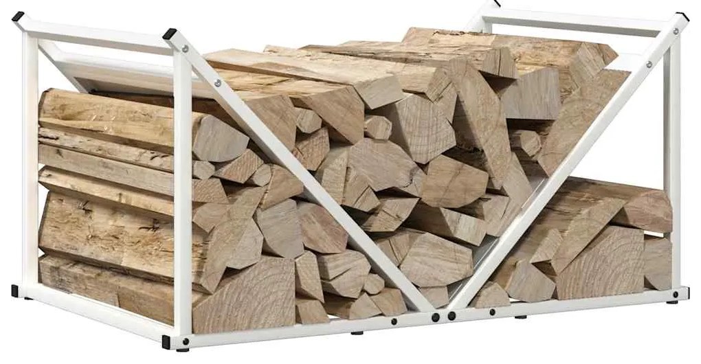 Suporte para lenha 70x43x34,5 cm aço laminado a frio branco
