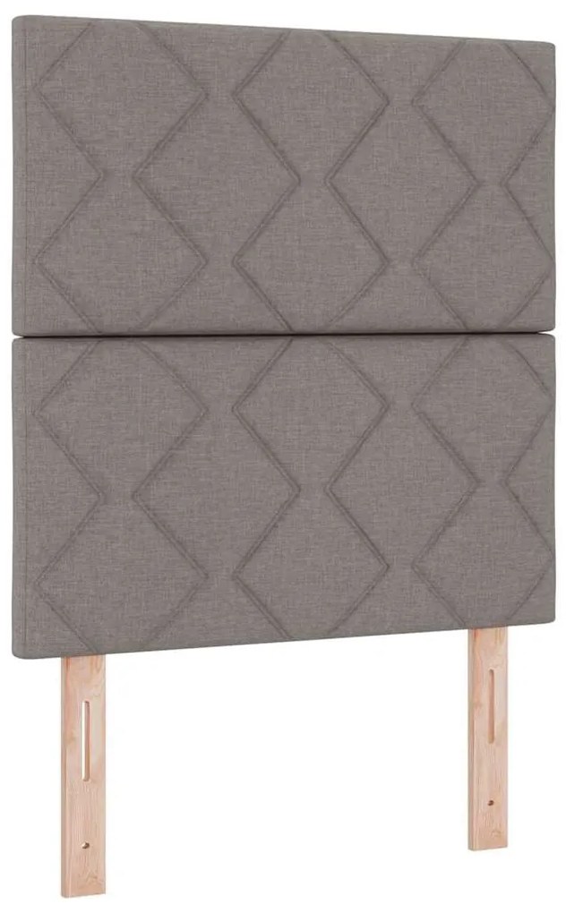 Cama Box Spring com Colchão Taupe 80x200 cm Tecido