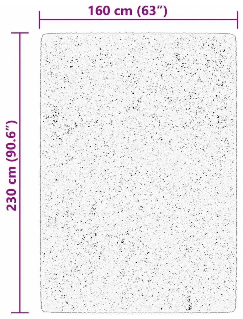 Tapete pelo curto macio e lavável HUARTE 160x230 cm rosa-pálido