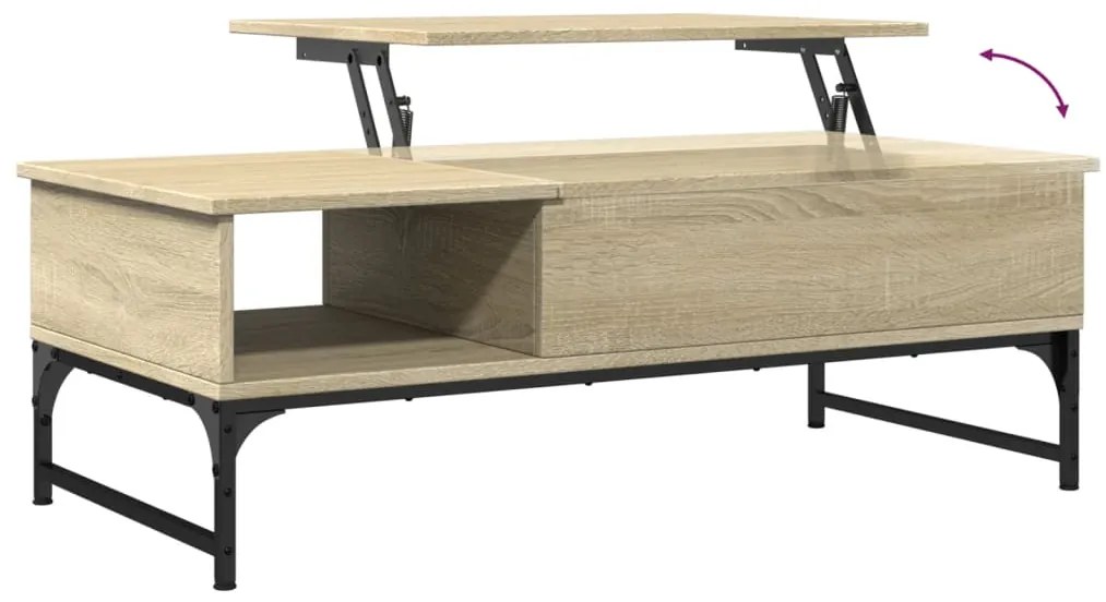 Mesa de centro 100x50x35cm deriv. madeira/metal carvalho sonoma