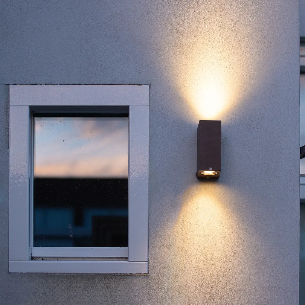 Candeeiro de parede industrial castanho enferrujado 2 luzes IP44 - Baleno