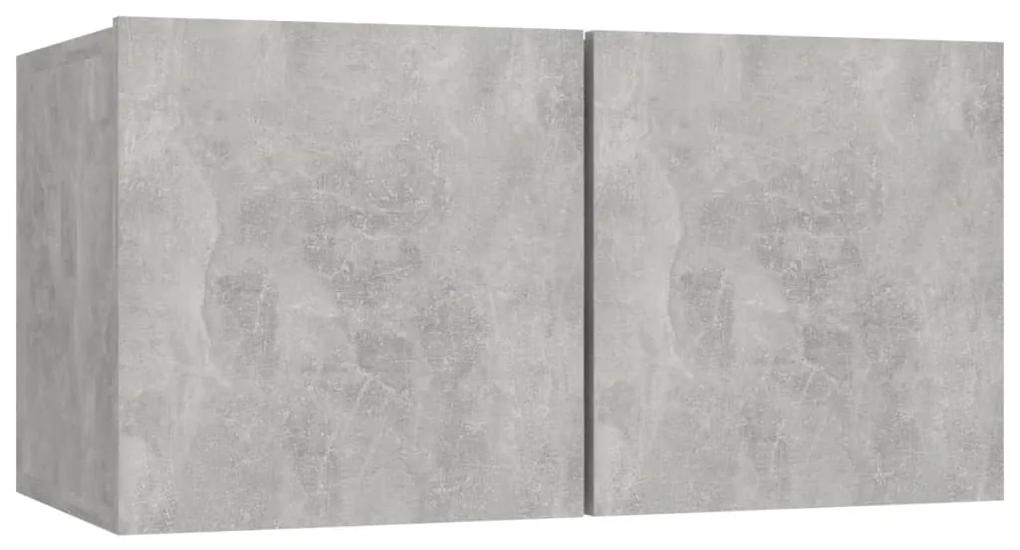 Móvel de TV para parede 60x30x30 cm cinzento cimento