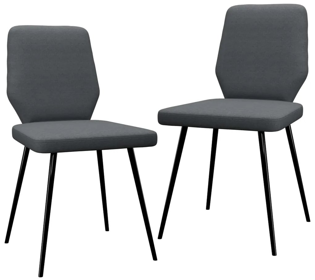 vidaXL Cadeiras de jantar 2 pcs tecido cinzento-escuro