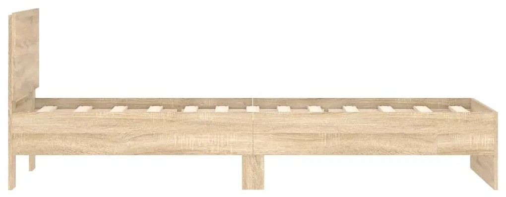 Cama sem colchão com cabeceira 90x190 cm carvalho sonoma
