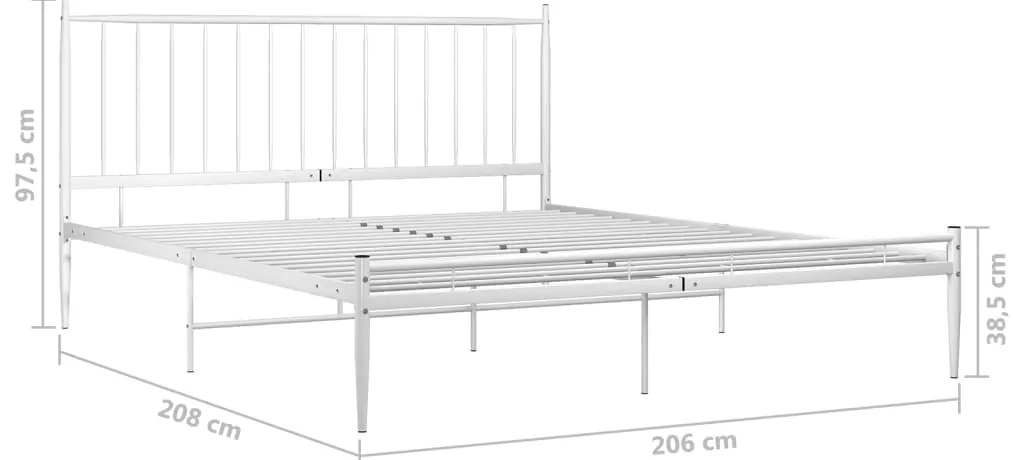 Estrutura de cama 200x200 cm metal branco