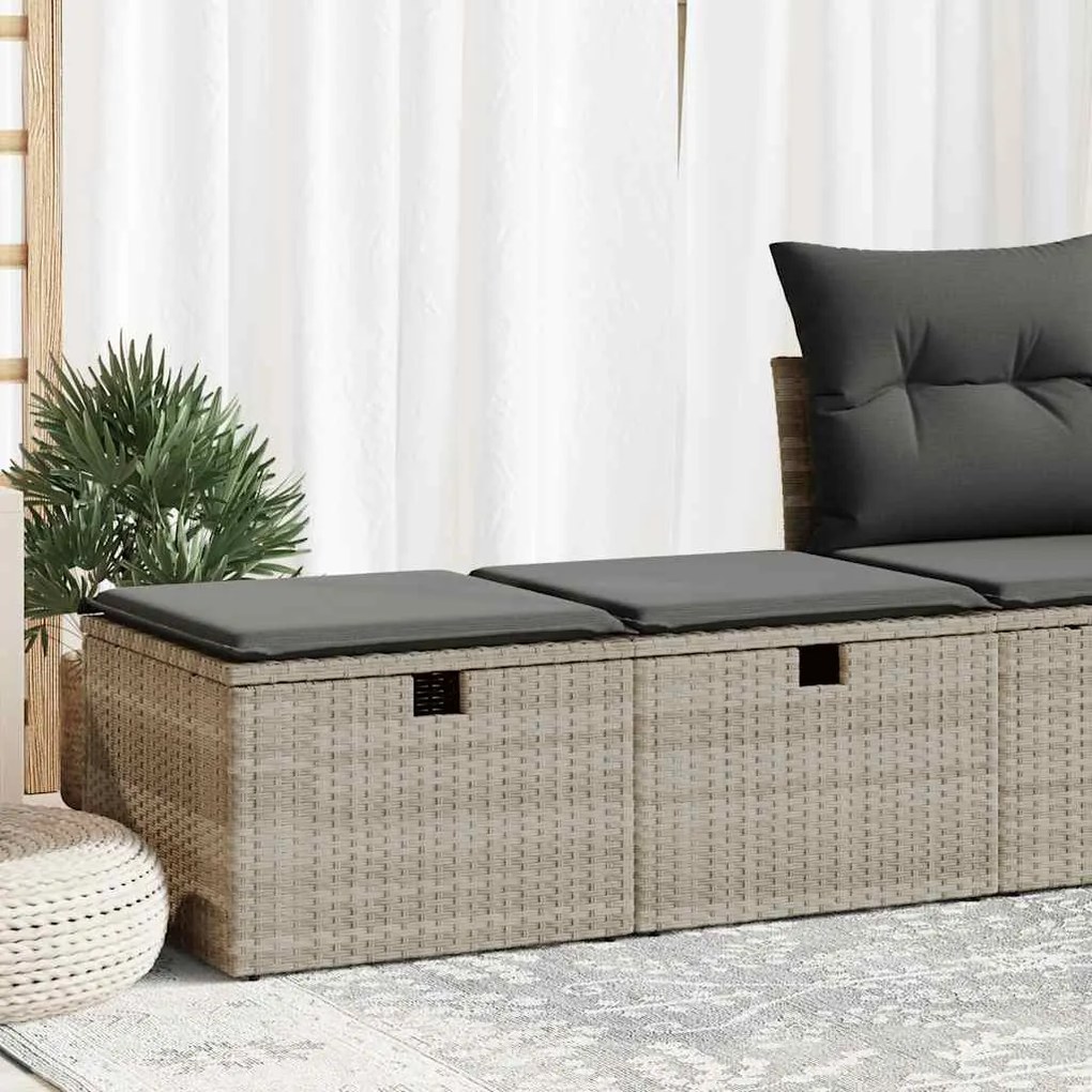 2 pcs conjunto sofás de jardim c/ almofadões acácia e vime PE