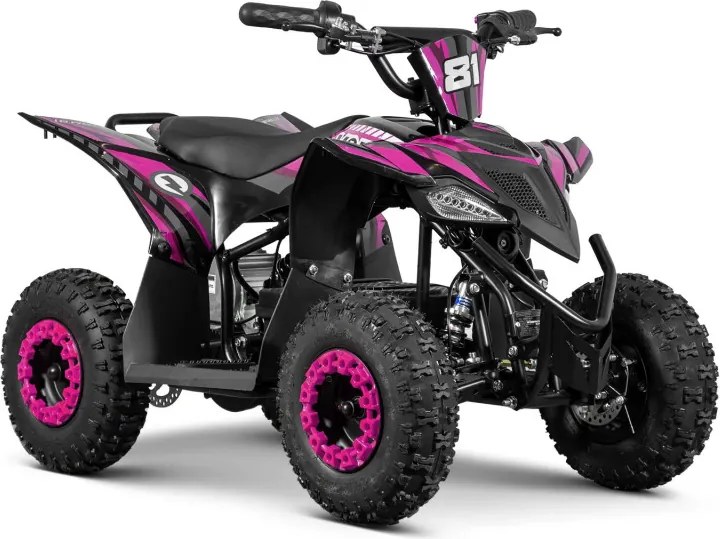 Mini moto 4 elétrica infantil - VOLT 1000 W 36 V, com 3 velocidades reguláveis, c/ marcha atrás Rosa