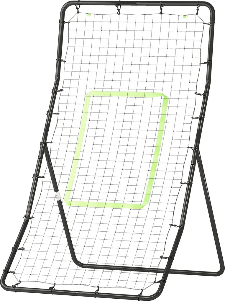 Rede de Ressalto de Futebol, 90 x 80 x 140 cm, Com Alvo e Estacas de Fixação, Preto