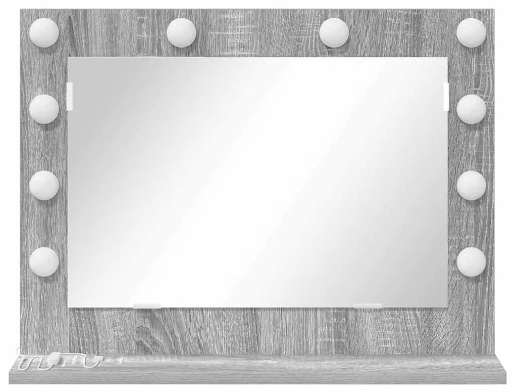 Espelho de Toucador Cinzento Sonoma MDF, Vidro 60 x 45 x 18 cm