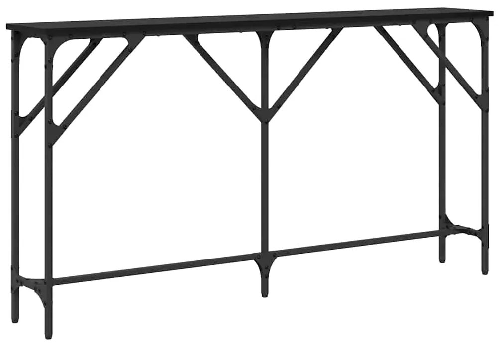 Mesa de Apoio Carvalho Preto 140x23x75 cm Madeira de Engenharia