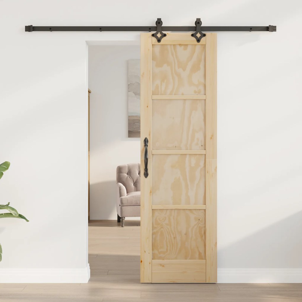Porta Deslizante vidaXL com Conjunto de Hardware 61x198.5 cm Madeira M
