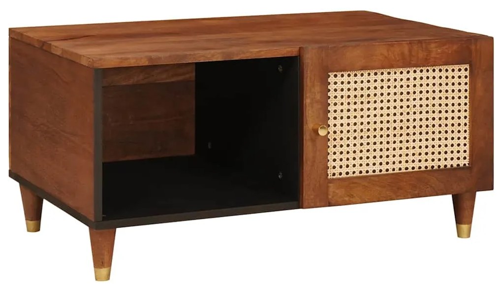 vidaXL Mesa de centro 80 x 50 x 40 cm Madeira de manga maciça