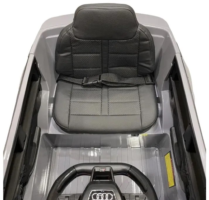 Carro elétrico para crianças Audi RS6 12v, módulo de música, assento de couro, pneus de borracha EVA Cinzento