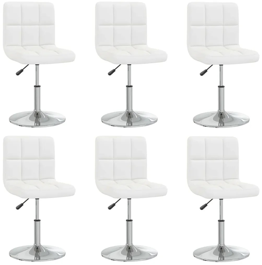 Cadeiras de jantar 6 pcs couro artificial branco