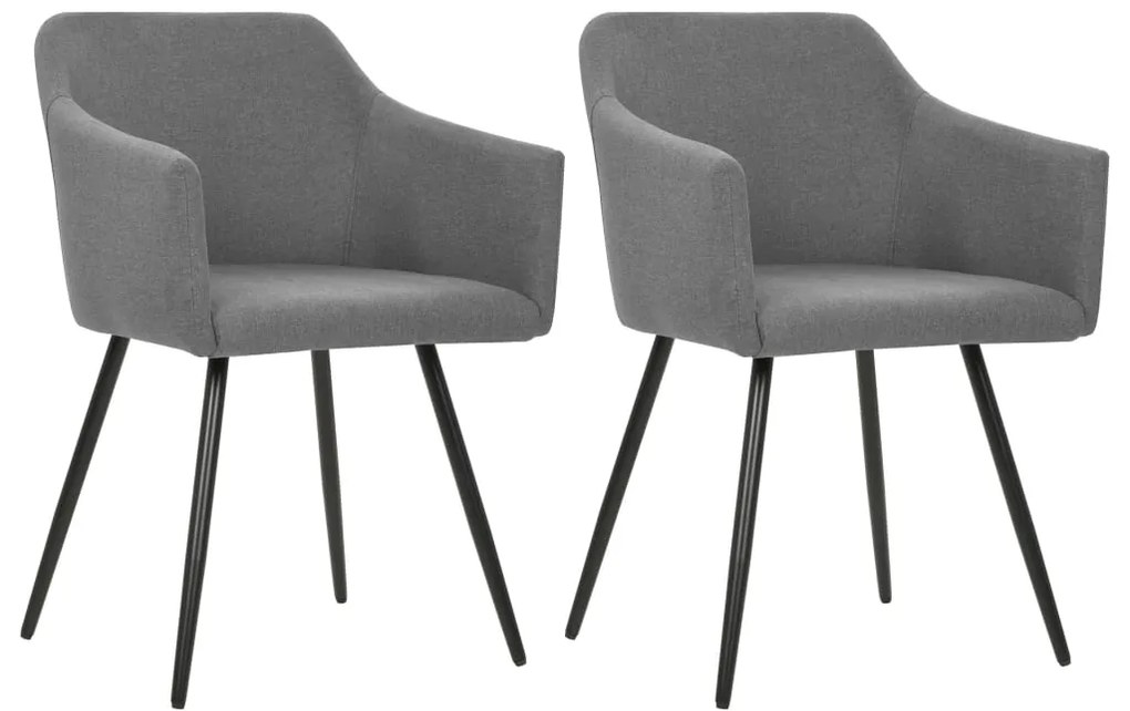 vidaXL Cadeiras de jantar 2 pcs tecido cinzento-claro