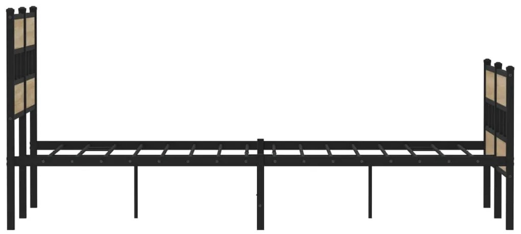 Estrutura de cama sem colchão 120x200 cm metal carvalho sonoma